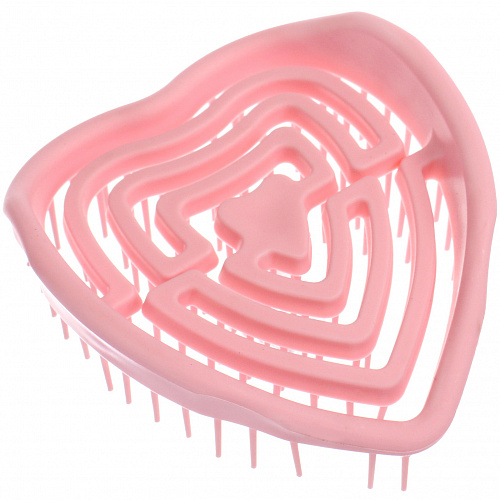 Расческа массажная компактная для влажных волос "МИРА", цвет пудровый, 8,5*9см (PVC коробка)