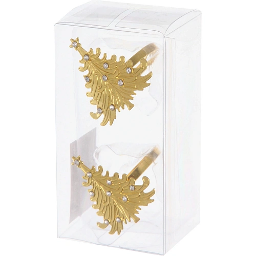 Набор колец для салфеток 2шт `Ёлочка, цвет золото_4