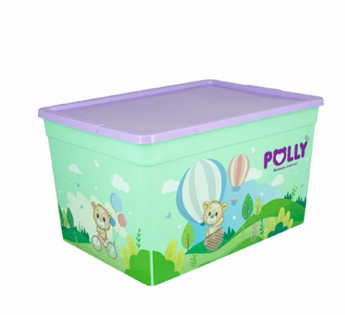 Контейнер для хранения игрушек с крышкой "POLLY", 14*28*28см / 10л