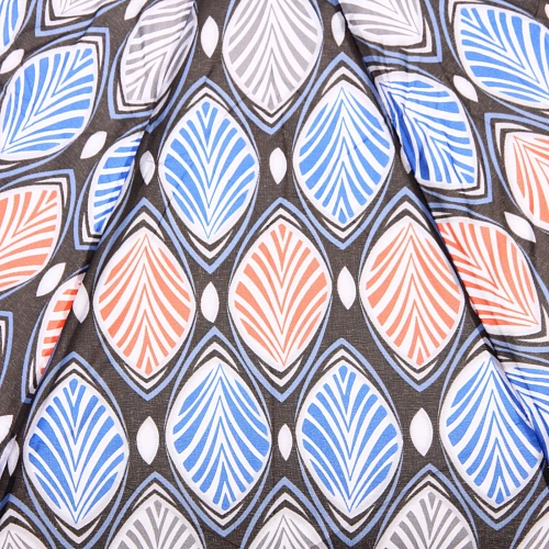 Зонт женский полуавтомат Ultramarine- Маниока, микс 6 цветов, 8 спиц, d-100см, длина в слож виде 28см, голубые цветы_16