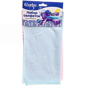 Набор салфеток для уборки Селфи 30*30см 2шт SD42