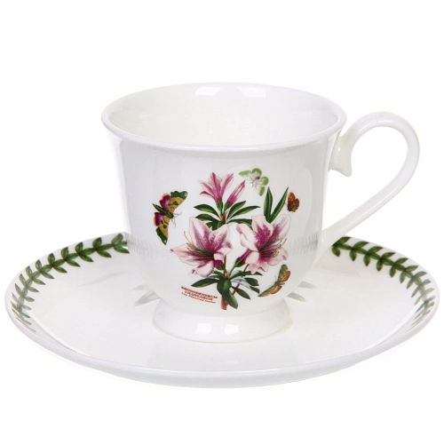 Чайная пара "Цветочная грация" (узкая кружка 220мл, блюдце) лилии