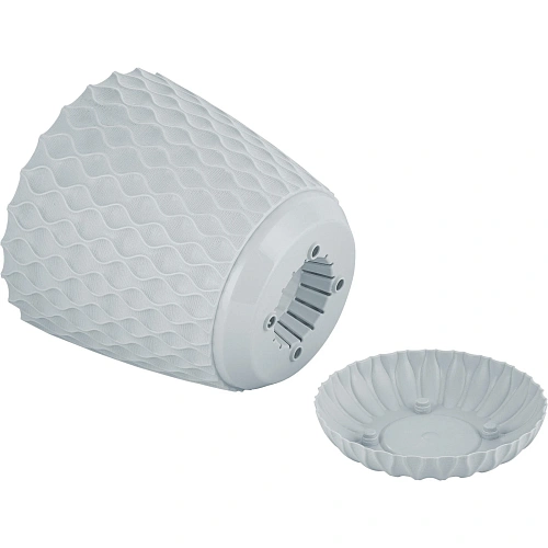 Горшок для цветов пластиковый 4,7л d-20,5см Wave с дренажной сеткой и съемным поддоном, утренний туман_5