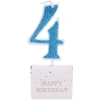 Свеча для торта Цифра Иллюзия "4" 9.5 см, голубой