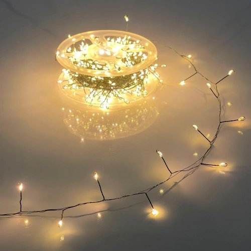 Гирлянда для дома НИТЬ "Хвойная лапа" 100 м 2000 ламп LED, зеленый провод,1 реж, IP-20, 220v, Теплый белый (эффект мерцания)