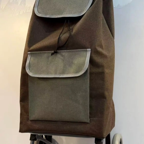 Тележка хозяйственная с сумкой (98*36*24см, колеса 15см,грузоподъемность до 30 кг) F коричневая