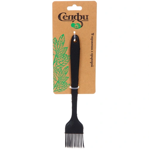 Кисточка кулинарная силиконовая "Bon appétit" 21*3,5см черная✦