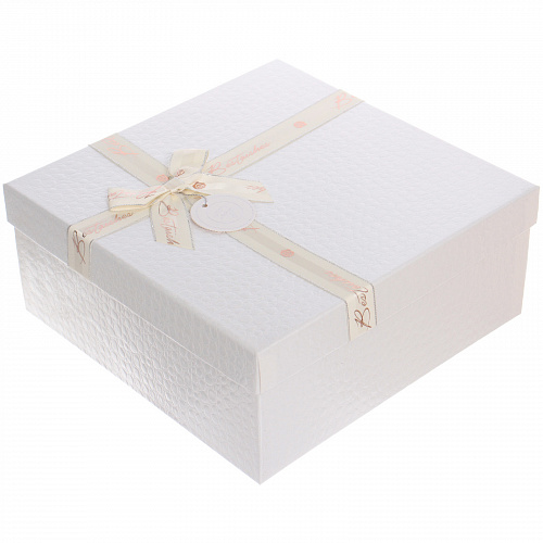Коробка подарочная "Текстура" 27*27*11,5 см, белый