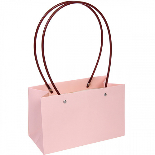 Пакет для цветов и подарков "Нежность" 22*13,5*10 см, розовый