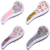 Расческа массажная компактная "ТРОПИКИ", блестки, микс 4 дизайна, 18*7,5см (PVC коробка)