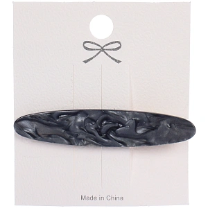 Зажим для волос "ЛАВИТА", удлиненный овал, цвет графит, 6.5*1.3см (белый блистер)