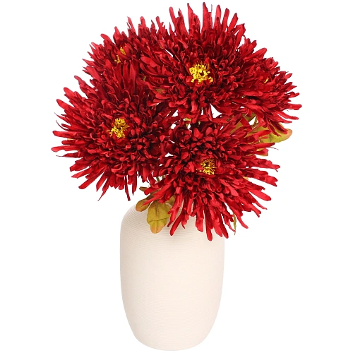 Искусственные цветы Хризантема 45см 5 цветков бордовый_6