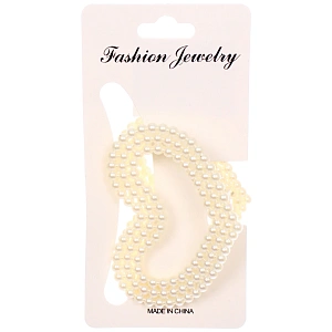 Заколка-краб для волос "Мон Пион", сердце, цвет белый, 7,5см (Блистер)