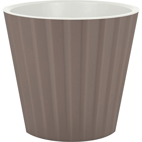 Горшок для цветов пластиковый 10,5л d-28см "Sand" c дренажной вставкой, французский платан