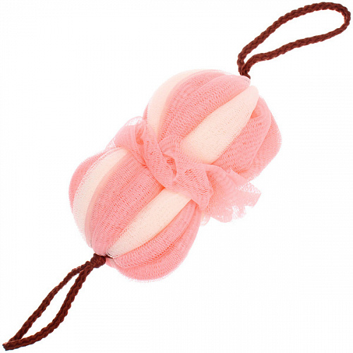 Мочалка нейлоновая "Premium - PANADERA", цвет , белый /розовый, 19*12см (ZIP пакет)