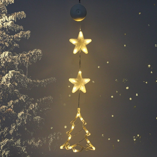 Фигура светодиодная "Елочка" 15*19 см (батарейки 3 ААА), 1 реж, Теплый белый