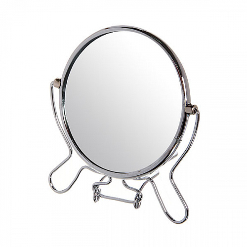Зеркало настольное в металлической оправе "Модерн" круг, одностороннее d9,5см 