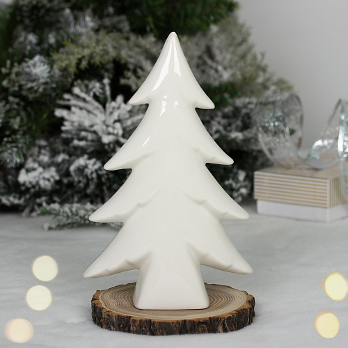 Украшение новогоднее GLOSS "Новогодняя елка" 16*6*23 см, Белый