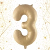Шар фольгированный 32'/81см "Цифра "3" (шампань)