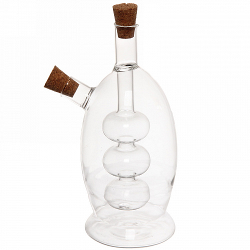 Бутылка стеклянная для специй 400мл "Хай-Тек" с пробковой крышкой, шарики