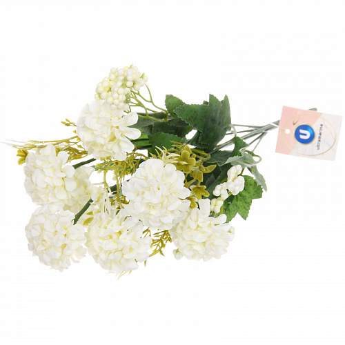 Искусственные цветы "Летняя фантазия" Гортензия 30см цвет белый