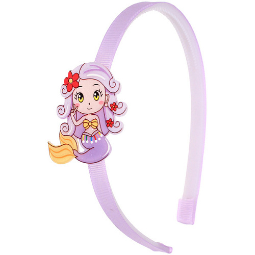 Ободок для волос детский на блистере РОЗОВОЕ ОБЛАКО, русалочка, микс 6 цветов, 1см_8