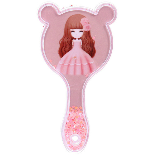 Расческа массажная детская ДЕВОЧКИ, блестки, микс 4 дизайна, 17,55,2см (пакет с подвесом)_6