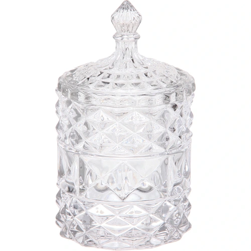 Сахарница стеклянная 350мл "Сладкая мечта" ромбы