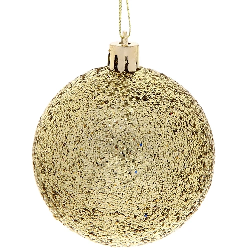 Новогодние шары 6 см (набор 24 шт) Микс фактур, золото_11