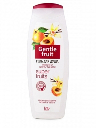 Гель для душа IRIS GENTLE FRUIT Персик и цветы ванили флакон 400мл