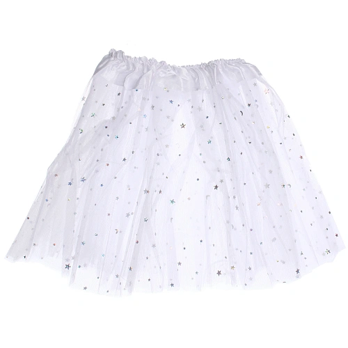 Карнавальный костюм Звездное небо (юбка, ободок, волшебная палочка), Белый_3