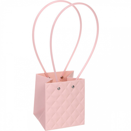 Пакет для цветов и подарков "Ромб" 13*11,5*10,5 см, розовый