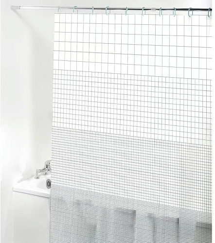 Штора для ванной EVA 180*180 "Селфи" Ферони серо-белая 1393-2