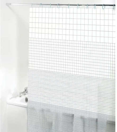 Штора для ванной EVA 180*180 "Селфи" Ферони серо-белая 1393-2