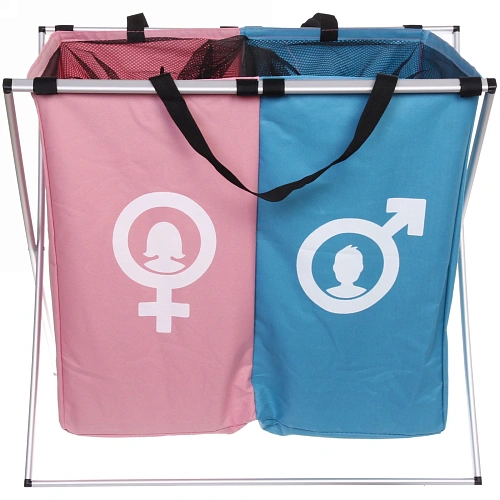 Корзина для белья двойная складная Мужское, Женское 593956 см_3