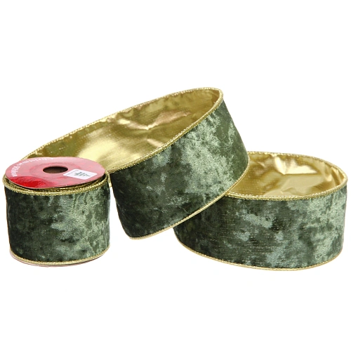 Лента для декорирования "Мгновение" 6,3 см, 2,7 м,  Изумруд