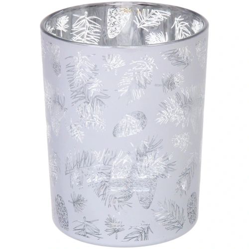 Подсвечник "Зимняя хвоя" 10*12,5 см, Белый