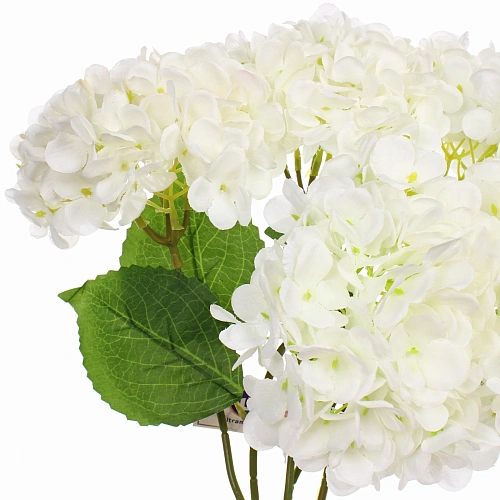 Искусственные цветы Гортензия  48см 5 цветков белые_5
