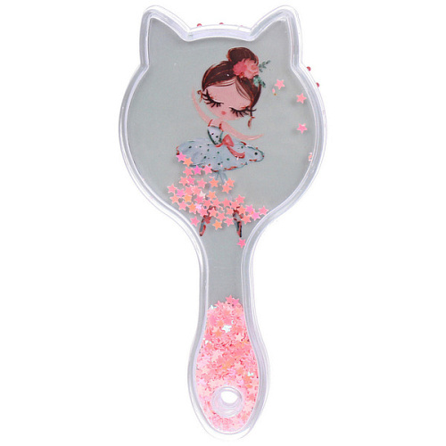 Расческа массажная детская БАЛЕРИНЫ, блестки, микс 4 дизайна, 17,55,2см (пакет с подвесом)_3