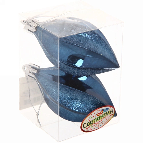 Ёлочные игрушки Таинственное очарование Капля 8 см (набор 2шт), сапфир_6