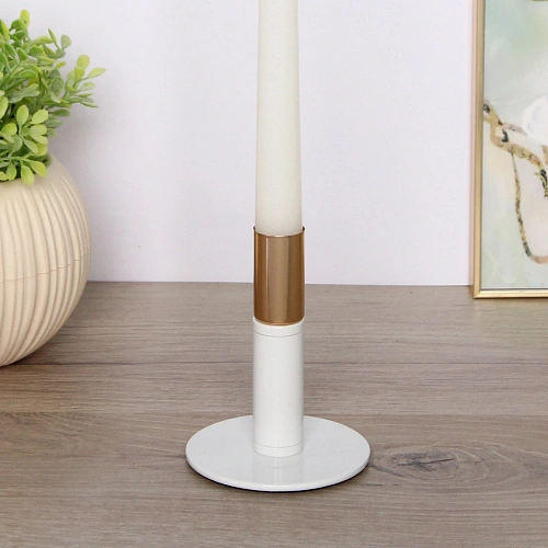 Подсвечник "GLOSS" 8*10 см, Белый/золото