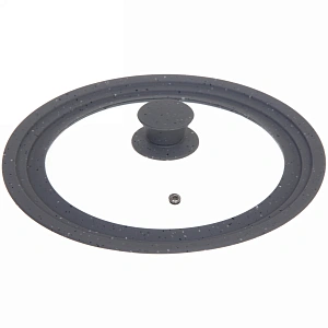 Крышка для посуды универсальная 22,24,26см серая силиконовая ручка