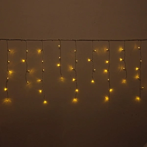 Гирлянда для улицы БАХРОМА ш5м* в40/60см 180 ламп LED, прозр. пров, 8 реж, IP-54, Желтый (возможность соединения)