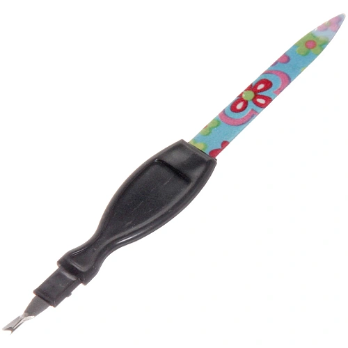 Пилка для ногтей металлическая с триммером на блистере Эстетика, цвет ручки микс матовый, цвет пилки микс,13,5см_9