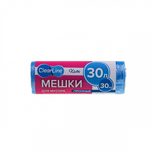 Мусорные мешки 30л/30шт синие "Clear Line"