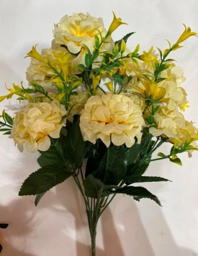 Искусственные цветы "Цветочная мелодия" Гортензии 40см 10 цветков персиковые