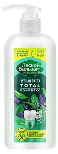 Зубная паста ЛЕСНОЙ БАЛЬЗАМ TOTAL Комплекс  Морская соль и лесные травы д/всей семьи  290 мл