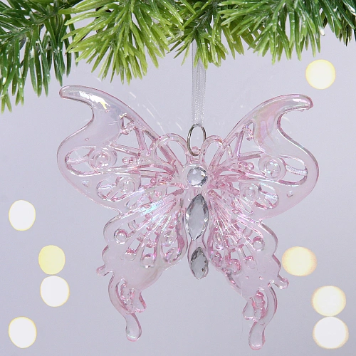 Подвеска "Волшебная бабочка" 10*11 см, Розовый