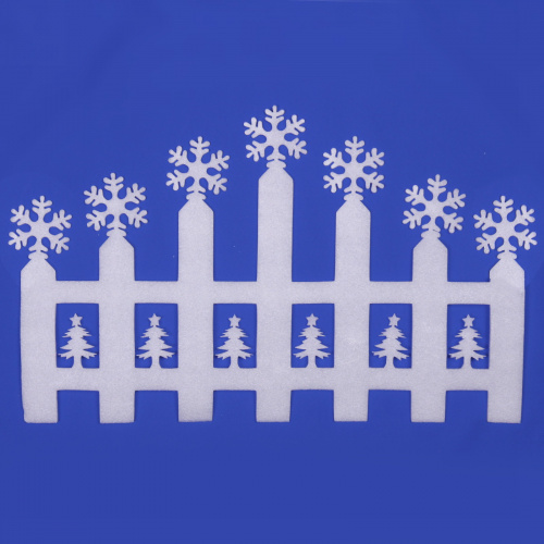 Украшение новогоднее "Забор с весёлыми снежинками" 55*35 см
