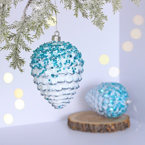 Ёлочные игрушки VERSAILLES "Персея" 11 см (набор 2 шт), Голубой